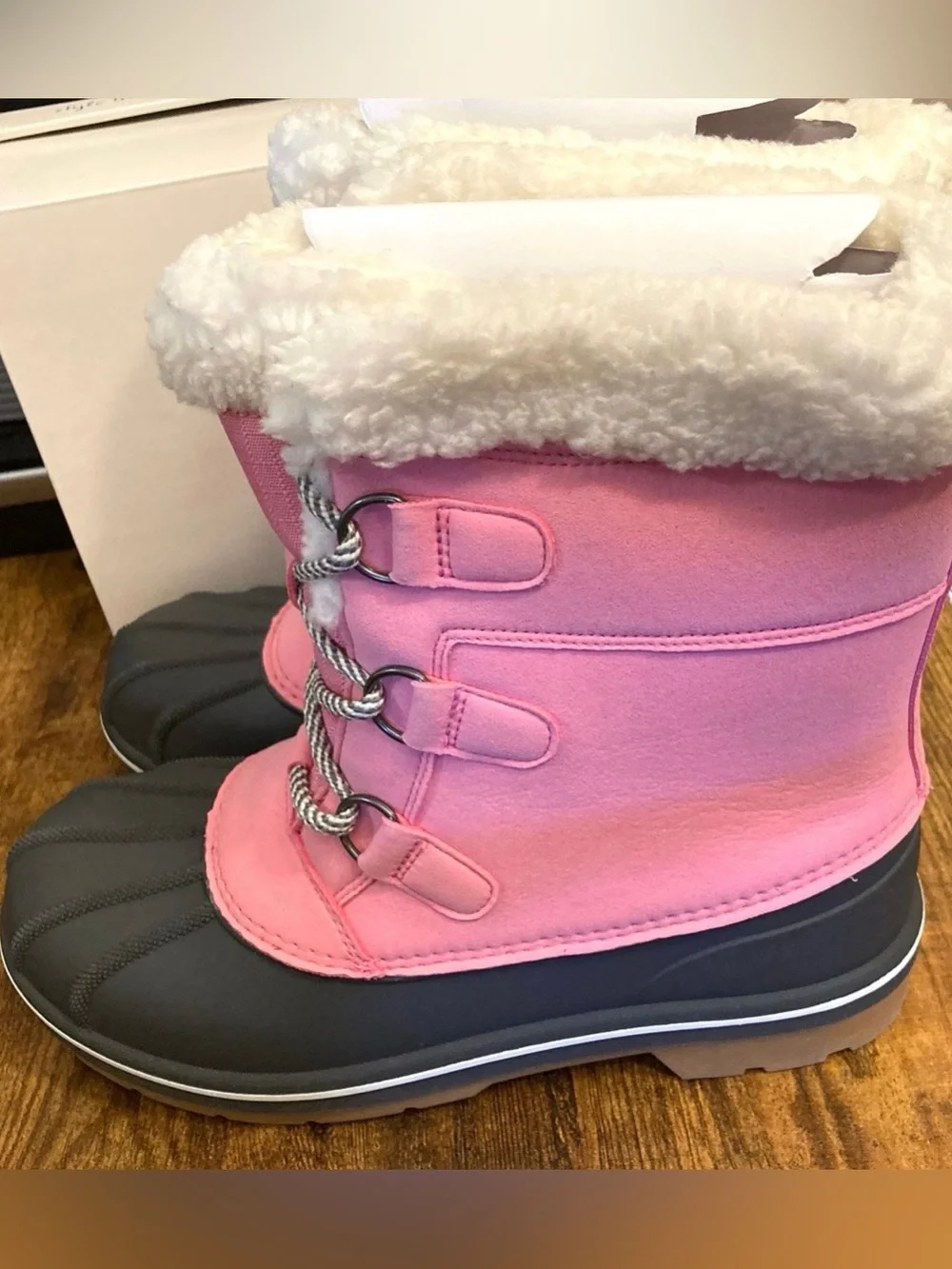 Kids' Kit Waterproof Snow Boots - Cat & Jack™ Pink Big girl Size 5 New